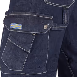 Goodyear Mens Denim Stretch Cargo Trousers - 34R, Navy