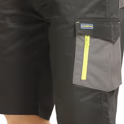 Goodyear Mens Multi Pocket Cargo Shorts - 36R, Black/Grey
