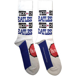 The Beatles Unisex Adult Budokan Poster & Drum Logo Socks - 7 UK-11 UK, White