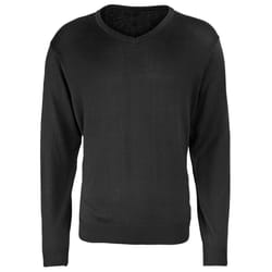 Premier Mens V-Neck Knitted Sweater - 5XL, Black