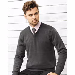 Premier Mens V-Neck Knitted Sweater - 5XL, Charcoal