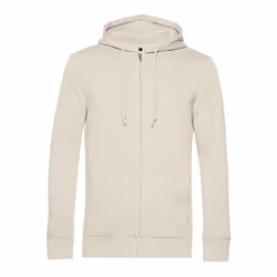 B&C Mens Organic Zipped Hoodie - M, Off White