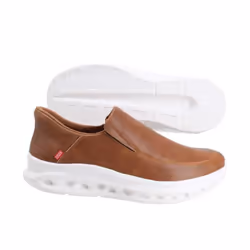 Duke Mens D555 Carlisle 1 Slip-on Wide Shoes - 14 UK Wide, Dark Tan