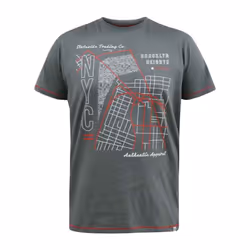 Duke Mens D555 Cobbler Nyc Printed Birdseye Kingsize T-Shirt - 3XL, Khaki