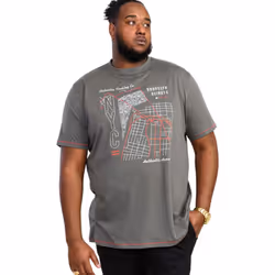 Duke Mens D555 Cobbler Nyc Printed Birdseye Kingsize T-Shirt - 3XL, Khaki