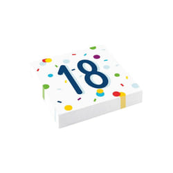 Amscan Confetti 18th Napkins (Pack of 20)