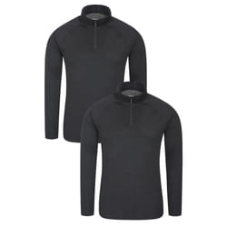 Mountain Warehouse Mens Talus Base Layer Top (Pack of 2) - XXL, Black