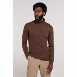 Mountain Warehouse Mens Meribel Cotton Thermal Top - L, Brown