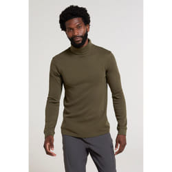 Mountain Warehouse Mens Meribel Cotton Thermal Top - S, Khaki Green