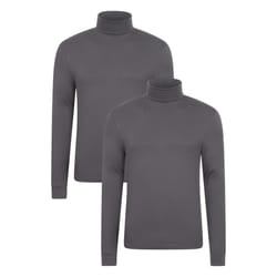 Mountain Warehouse Mens Meribel Thermal Top (Pack of 2) - XS, Charcoal