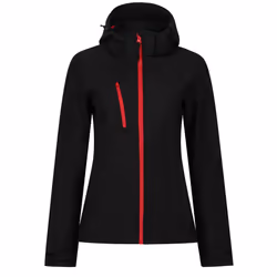 Regatta Womens/Ladies Venturer 3 Layer Hooded Soft Shell Jacket - 10 UK, Black/Red