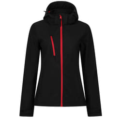 Regatta Womens/Ladies Venturer 3 Layer Hooded Soft Shell Jacket - 14 UK, Black/Red