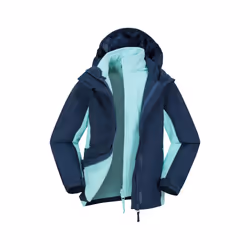 Mountain Warehouse Childrens/Kids Lightning 3 in 1 Waterproof Jacket - 7-8 Years, Navy