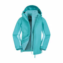 Mountain Warehouse Childrens/Kids Lightning 3 in 1 Waterproof Jacket - 3-4 Years, Light Teal