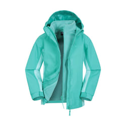 Mountain Warehouse Childrens/Kids Lightning 3 in 1 Waterproof Jacket - 3-4 Years, Light Teal