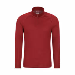 Mountain Warehouse Mens Talus Zip Neck Long-Sleeved Thermal Top - M, Red