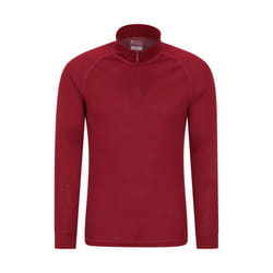 Mountain Warehouse Mens Talus Zip Neck Long-Sleeved Thermal Top - M, Red