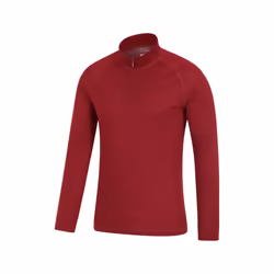 Mountain Warehouse Mens Talus Zip Neck Long-Sleeved Thermal Top - M, Red
