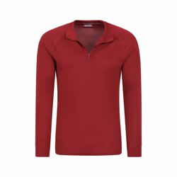 Mountain Warehouse Mens Talus Zip Neck Long-Sleeved Thermal Top - M, Red