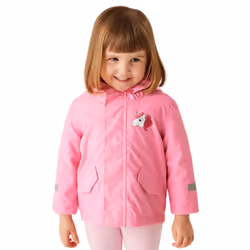 Regatta Childrens/Kids Luna The Unicorn Waterproof Jacket - 5-6 Years, Sweet Pink