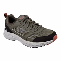 Skechers Mens Oak Canyon Verketta Leather Trainers - 11 UK, Olive/Black