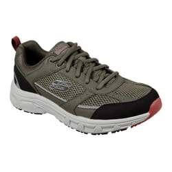 Skechers Mens Oak Canyon Verketta Leather Trainers - 6 UK, Olive/Black