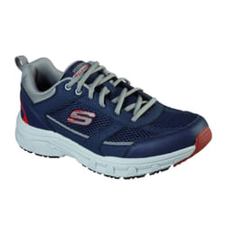 Skechers Mens Oak Canyon Verketta Leather Trainers - 6 UK, Navy/Grey