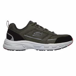 Skechers Mens Oak Canyon Verketta Leather Trainers - 12 UK, Olive/Black