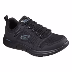 Skechers Mens Track Knockhill Action Leather Trainers - 11 UK, Black