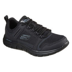 Skechers Mens Track Knockhill Action Leather Trainers - 8 UK, Black