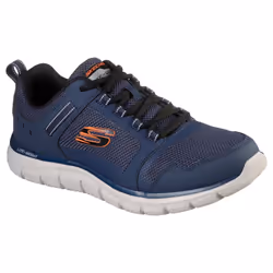 Skechers Mens Track Knockhill Action Leather Trainers - 12 UK, Navy/Orange