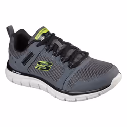 Skechers Mens Track Knockhill Action Leather Trainers - 7 UK, Charcoal/Black