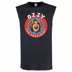 Amplified Mens For President Ozzy Osbourne Sleeveless Tank Top - L, Charcoal
