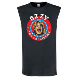 Amplified Mens For President Ozzy Osbourne Sleeveless Tank Top - L, Charcoal