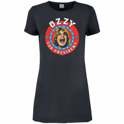 Amplified Womens/Ladies For President Ozzy Osbourne T-Shirt Dress - M, Charcoal