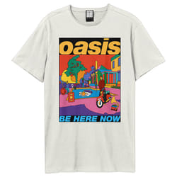 Amplified Unisex Adult Be Here Now Oasis T-Shirt - L, Vintage White