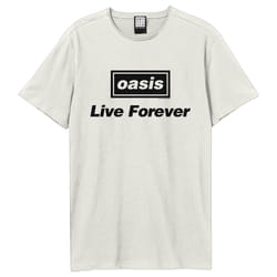 Amplified Unisex Adult Live Forever Oasis T-Shirt - L, Vintage White