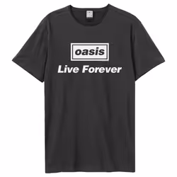 Amplified Unisex Adult Live Forever Oasis T-Shirt - XS, Charcoal