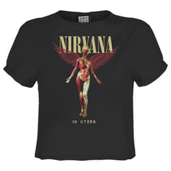 Amplified Womens/Ladies In Utero Nirvana Crop T-Shirt - S, Charcoal
