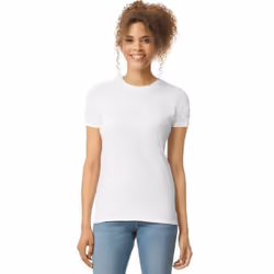 Gildan Womens/Ladies Softstyle Plain Ringspun Cotton Fitted T-Shirt - 18 UK, White