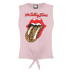 Amplified Womens/Ladies Leopard Tongue The Rolling Stones Sleeveless Tank Top - XL, Pink