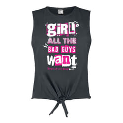 Amplified Womens/Ladies Girl All The Bad Guys Want Bowling For Soup Sleeveless Tank Top - XL, Charcoal