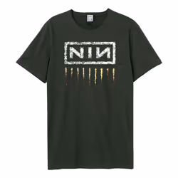 Amplified Unisex Adult Downward Spiral Nine Inch Nails Logo T-Shirt - L, Charcoal