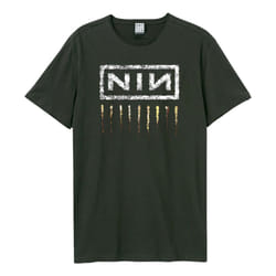 Amplified Unisex Adult Downward Spiral Nine Inch Nails Logo T-Shirt - L, Charcoal
