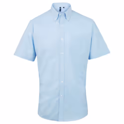 Premier Mens Signature Short-Sleeved Shirt - 23in, Light Blue