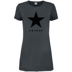 Amplified Womens/Ladies Black Star David Bowie T-Shirt Dress - S, Charcoal
