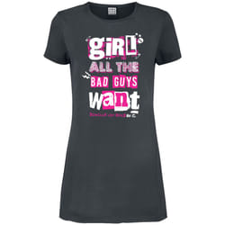Amplified Unisex Adult Girl All The Bad Guys Want Bowling For Soup T-Shirt Dress - XXL, Charcoal