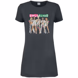 Amplified Womens/Ladies Split Colour Girls Aloud T-Shirt Dress - M, Charcoal