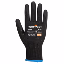 Portwest Unisex Adult AP34 - LR15 Touch Screen Nitrile Foam Safety Gloves (Pack of 12) - 10, Black