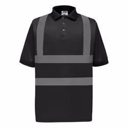 Yoko Hi-Vis Short Sleeve Polo Shirt / Mens Workwear - 4XL, Black